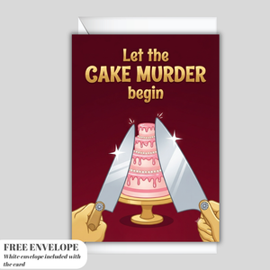 Happy Birthday Card, Cake Card, Funny Birthday Greeting Cards, Unique Cake Murder Birthday Gift, Quirky Stationery