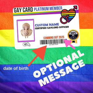 Personalized Gay Card: Platinum Membership Prank Gift with Digital Wallet