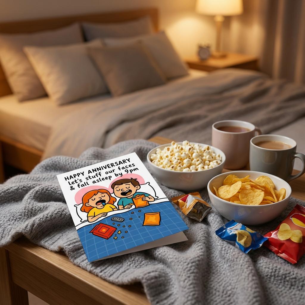 Funny Anniversary Card Cute Anniversary Card, Let’s Stuff Our Faces Card, Funny Couple Card, Anniversary Gift for Boyfriend Girlfriend