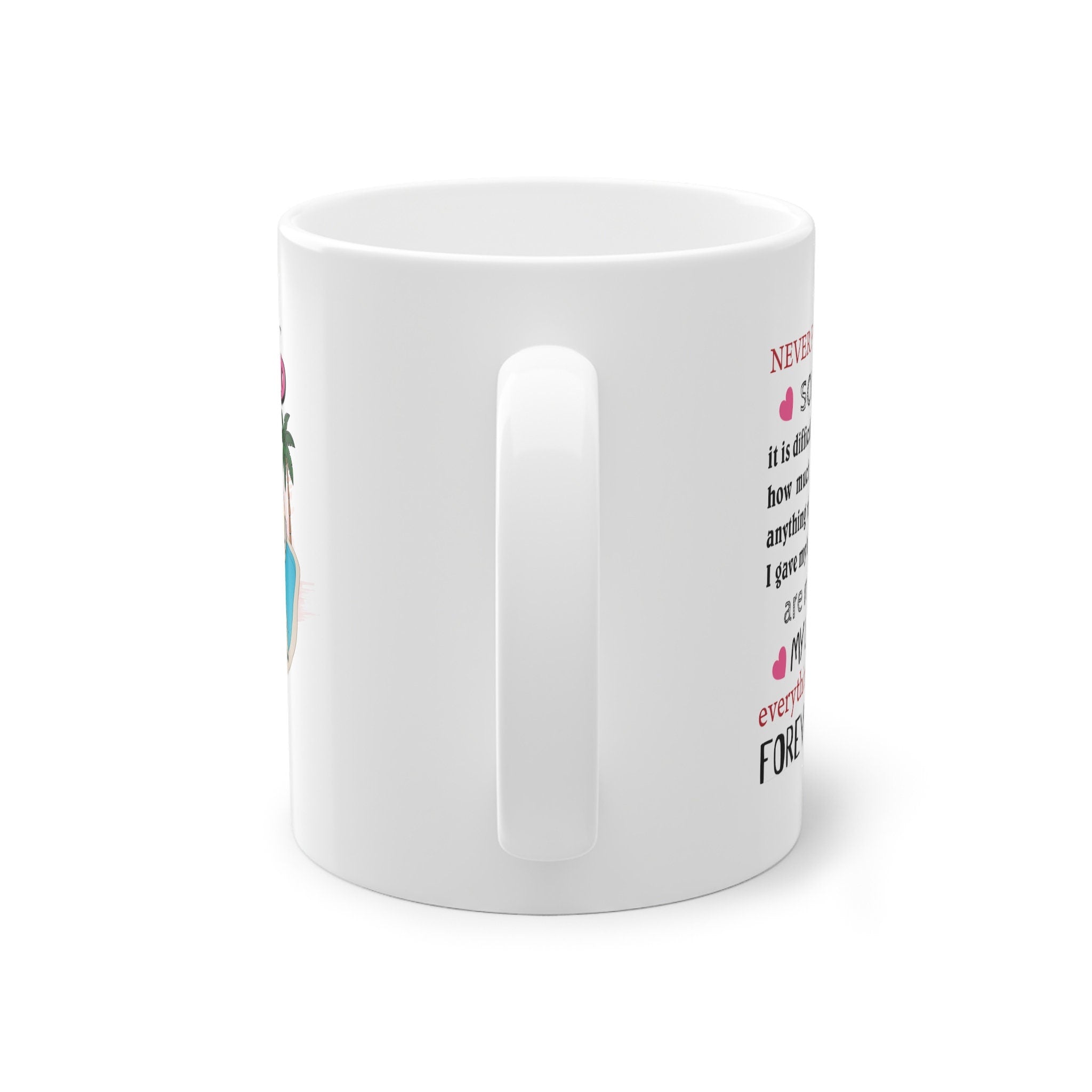 The cup of love Valentine gift mug, crazy funny mug with a cute message, personalized with name, perfect to make for him & for her happy