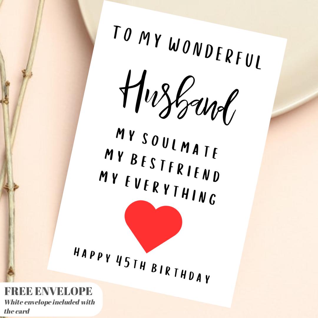 Personalised Husband Birthday Card- Soulmate Greeting Card Customised with Name/ Age For Him 30th 40th 50th 18th 21st 60th 70th