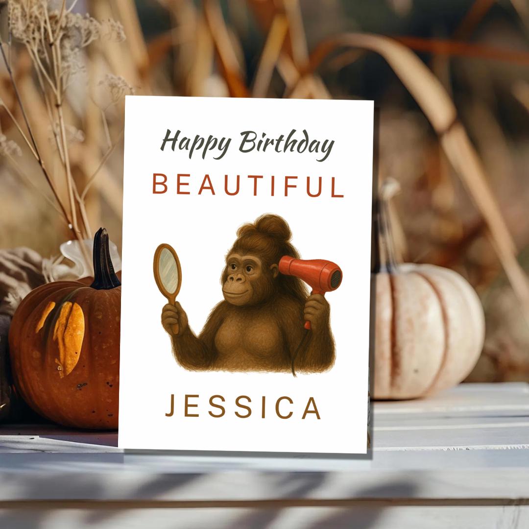 Birthday Card - Funny Personalised Greeting Card | Custom Name Card for your friends, niece, auntie, sister, grandma
