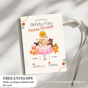 Beary Birthday Invitation, Bear Birthday Invite, Teddy  Birthday,  Birthday Girl, Beary Birthday Party Invite Pink 10/20/30 invitations card