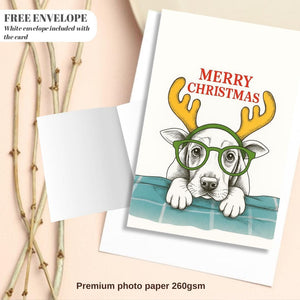 Dog Christmas Card  - Funny dog lover xmas  Cards For dog Lovers - dog wishes Marry Christmas to you, meme dog mums