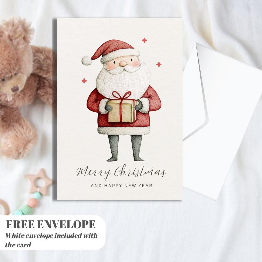Christmas Card | Marry Xmas greeting Card | santa gift Card | Personalised Card name and age | For both of you | Santa Christmas card