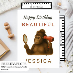 Birthday Card - Funny Personalised Greeting Card | Custom Name Card for your friends, niece, auntie, sister, grandma