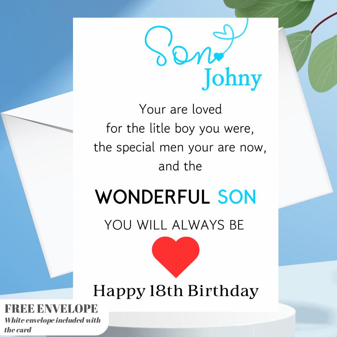 Personalised SON Birthday Card Quote Coming of Age 21st 18th 16th 30th 40th Wonderful Son Card for him