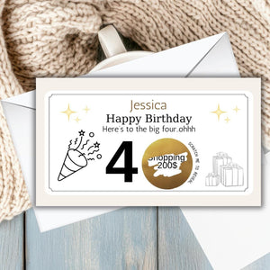 Personalised Birthday Scratch To Reveal Voucher, Special Birthday Surprise Scratch Card, 30th, 40th, 50th, 60th,70th,80th Birthday Gift Card