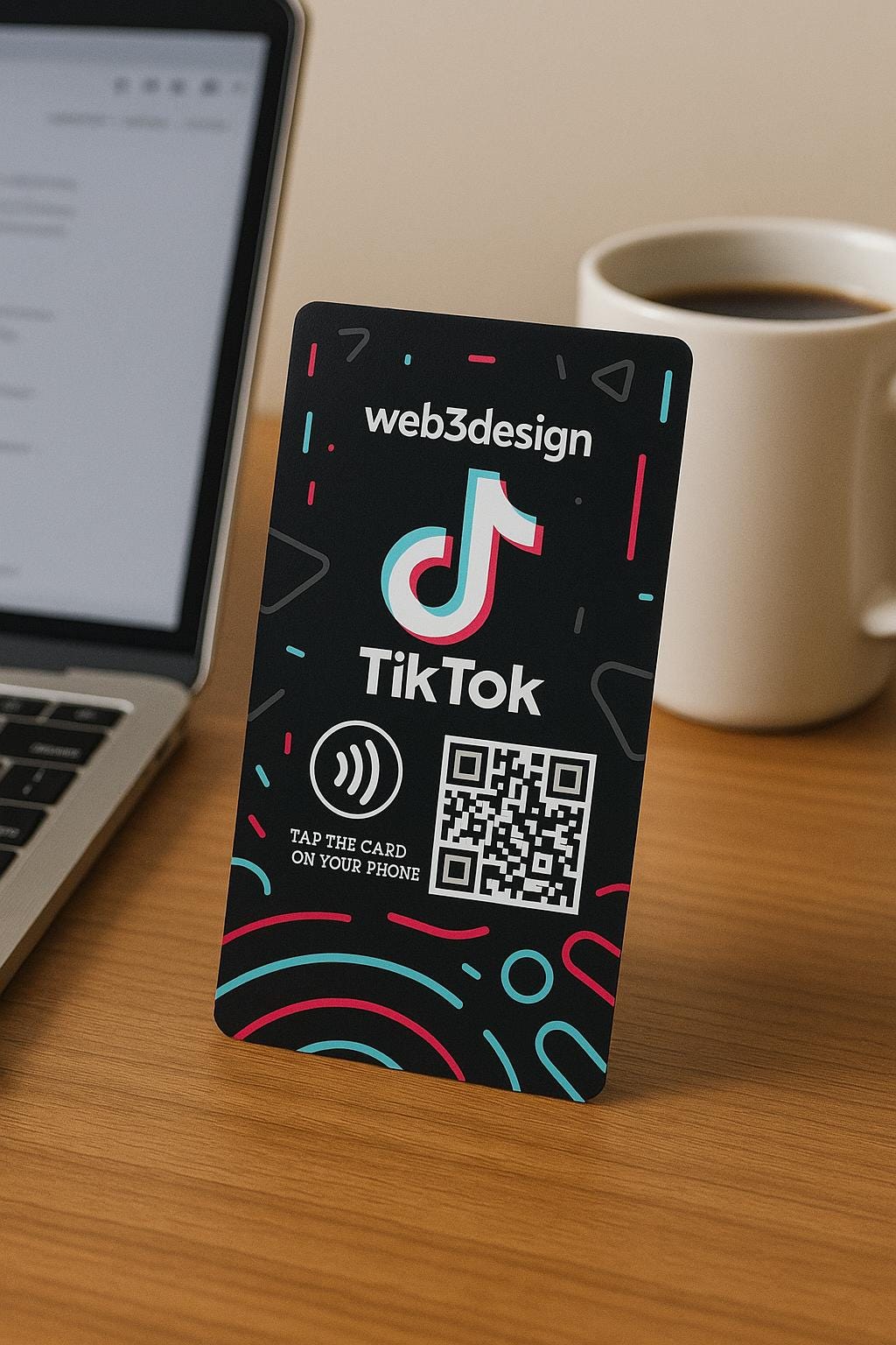Custom NFC TikTok Follow Card: Double-Sided Social Media Growth