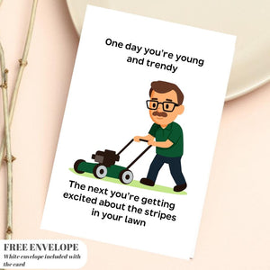 Funny Lawn Stripes Birthday Card for Him, greeting card for husband, best friend, father, uncle, card that make you smile (A5 size)