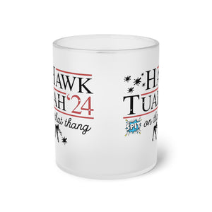 Frosted Glass Mug Hawk tuah girl Mug, funny meme mug viral 11oz