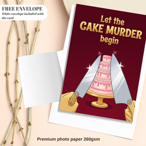 Happy Birthday Card, Cake Card, Funny Birthday Greeting Cards, Unique Cake Murder Birthday Gift, Quirky Stationery