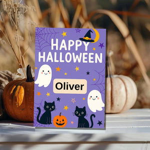 Personalised Halloween Card - Trick or Treat- Cheeky Gift For Sister Brother, Friends Halloween Card -