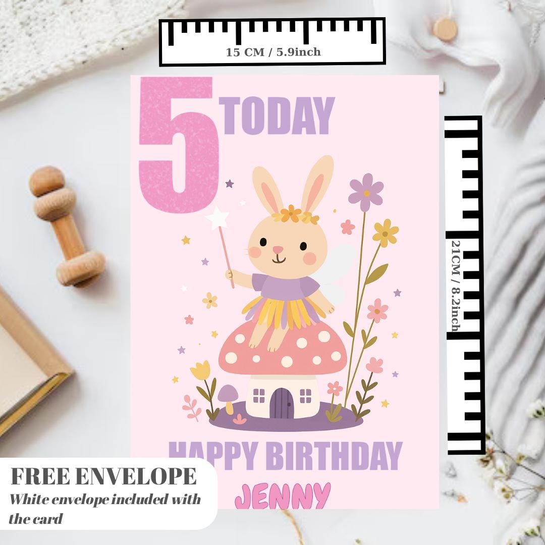 Bunny Pepa Personalised Birthday Card Greeting Card Girl card greeting card | Bunny Pepa gift | birthday card greeting card pepa gift