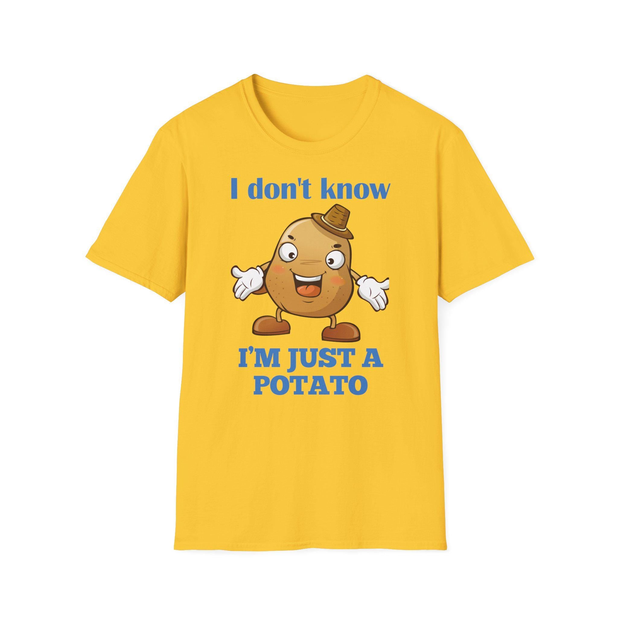 Potato Shirt, Funny Potato Lover Gifts, I Don't Know I'm Just a Potato, Cute Spud Tshirt, Cartoon Potato Meme T Shirt, Humorous Vegetable