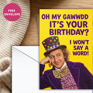 Funny Birthday Card | Sarcastic Birthday Gift | Humorous Birthday Print | Wizard Party Hat Illustration | Cheeky Birthday Decor