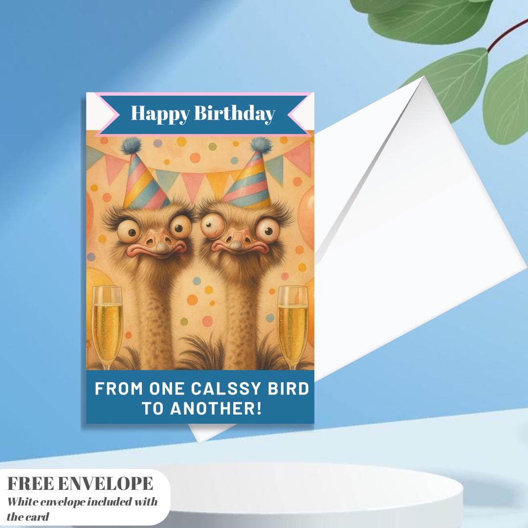 Best Friend Birthday - One Classy Bird Bestie Design - Funny Birthday Card for Women. A5 Size With cute bday message