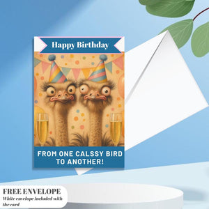 Best Friend Birthday - One Classy Bird Bestie Design - Funny Birthday Card for Women. A5 Size With cute bday message