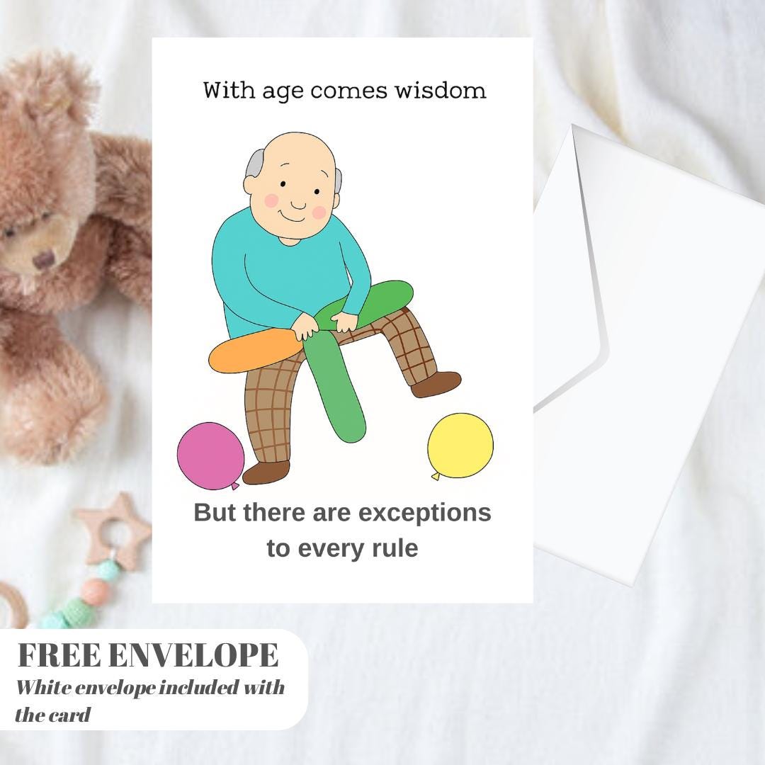 Funny Birthday Card for Him: Eternally Young at Heart Card for Him, greeting card for husband, best friend, father, uncle, card