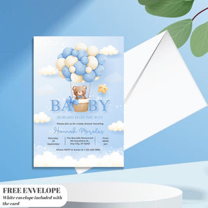 Gender Neutral Bear Baby Shower Invitation, We Can Bearly Wait Baby Shower Invite, Brown Boho Bear Baby Shower Pack of 10/20/30