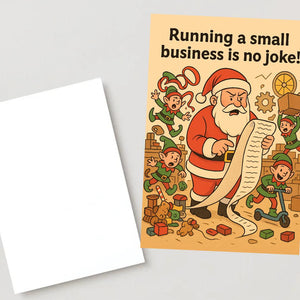 Funny Santa Christmas Card for Small Business Owners – “Running a Small Business Is No Joke” – Entrepreneur Holiday Card
