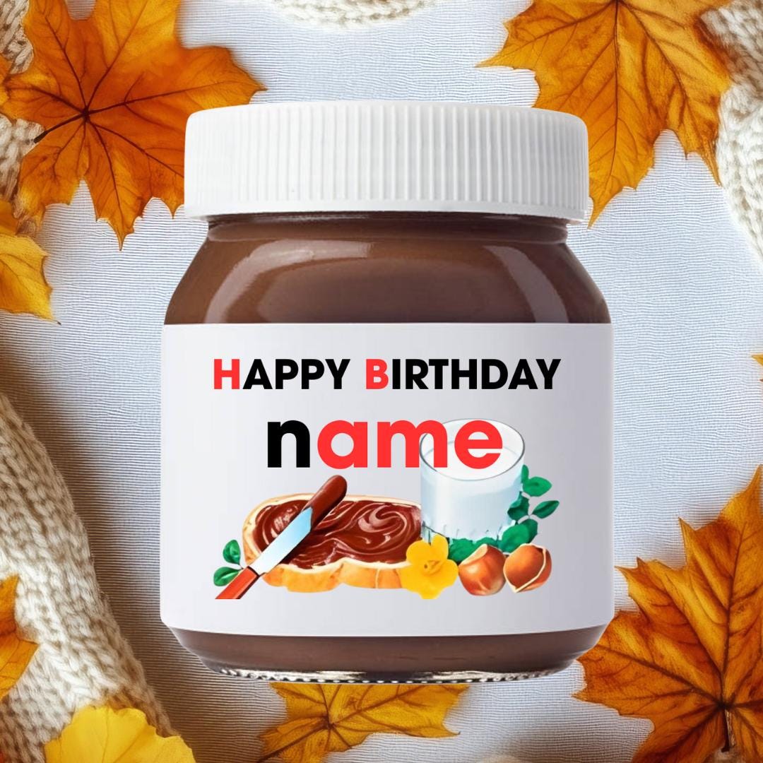Personalized Chocolate Spread High-Quality Waterproof Label Vinyl Sticker Wedding Valentines Birthday Anniversary Custom Nutella Favors Gift