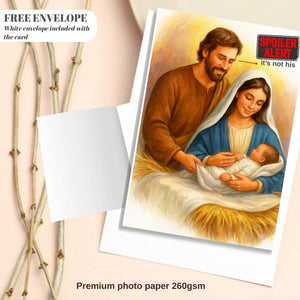 Funny Spoiler Alert Christmas Card – Humorous Holiday Greeting Card for Friends, Family, or Coworkers – Funny Xmas Card Witty Christmas Gift