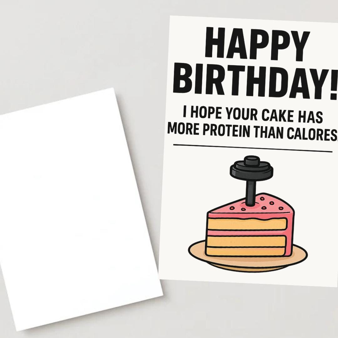 Gym Birthday Card – Funny Gym Lovers Card – Gym Gift for Him & Her – Gym Bro Greeting Card – Fitness Gift for Men – Workout Lover Birthday