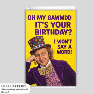 Funny Birthday Card | Sarcastic Birthday Gift | Humorous Birthday Print | Wizard Party Hat Illustration | Cheeky Birthday Decor