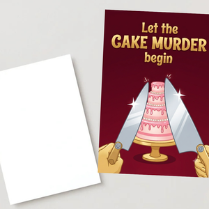 Happy Birthday Card, Cake Card, Funny Birthday Greeting Cards, Unique Cake Murder Birthday Gift, Quirky Stationery