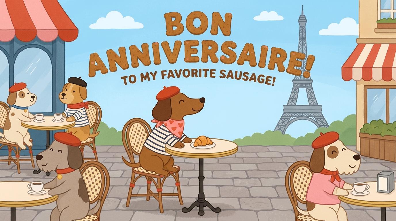 Funny Dachshund Birthday Card, Cute Sausage Dog Card, Dog Lover Gift, Funny Dog Birthday Card, Pun Birthday Card for Him/Her
