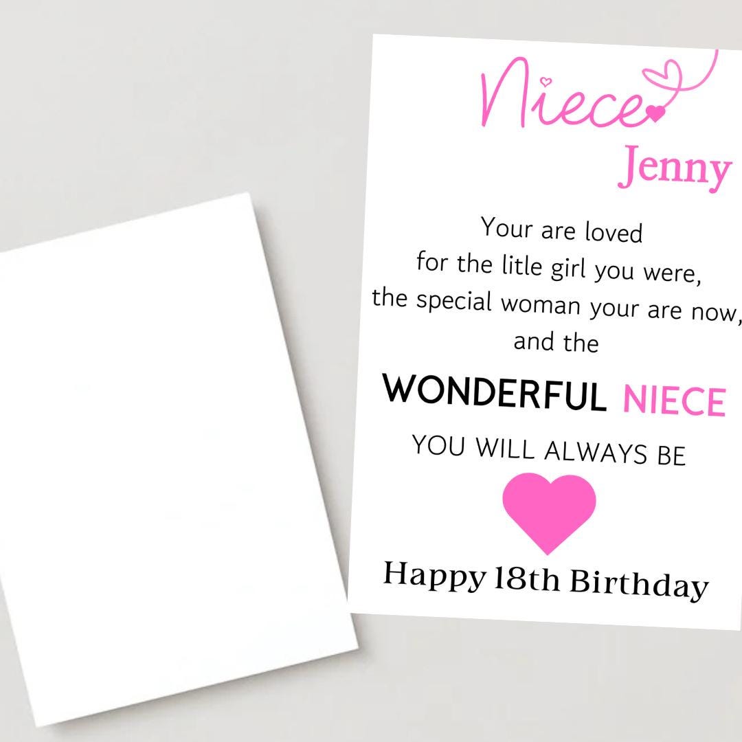 Personalised Niece Birthday Card Quote Coming of Age 21st 18th 16th 30th 40th Wonderful Niece Card for her