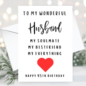 Personalised Husband Birthday Card- Soulmate Greeting Card Customised with Name/ Age For Him 30th 40th 50th 18th 21st 60th 70th