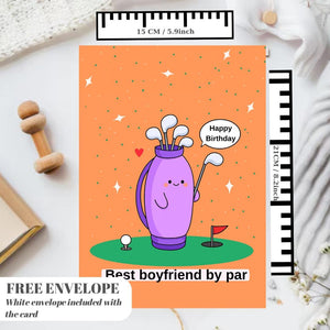 Funny Golf Card for Boyfriend | Golf Pun Birthday Card for Him | Golf Themed Card for Golf Lover or Golfer Gift