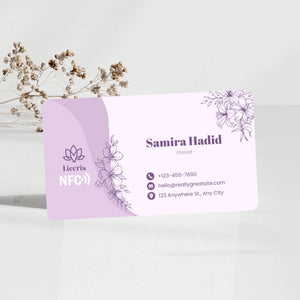 Business Card Floral : Elegant business card with Digital Contact, No App Needed