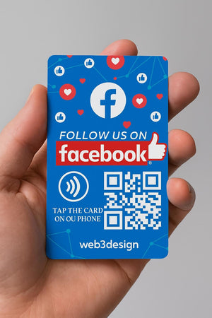 Custom NFC Facebook Follow Card: Double-Sided PVC Business Card