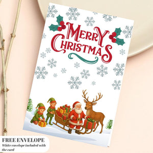 Christmas Card | Santa Team Xmas greeting Card | santa gift Card | For both of you | Santa Christmas card