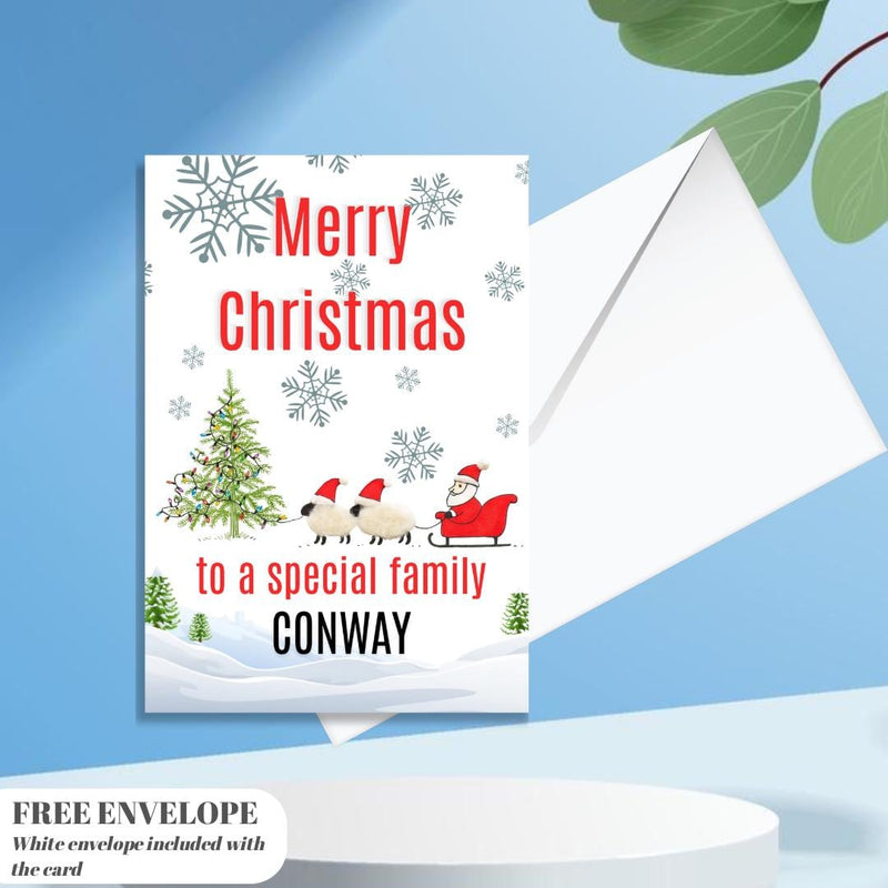 Christmas Card | Happy Xmas Card | Sheep Card | Personalised Card | For both of you | Santa card