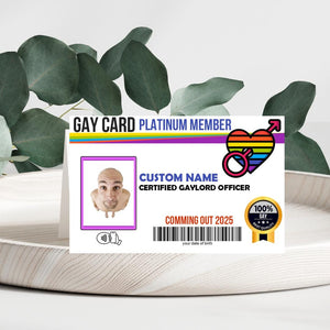 Personalized Gay Card: Platinum Membership Prank Gift with Digital Wallet