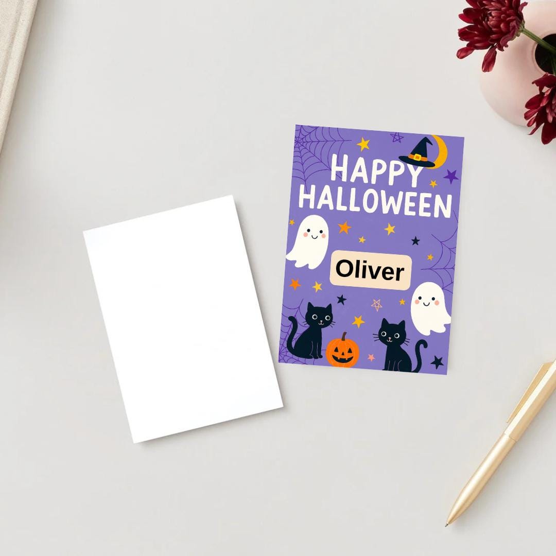 Personalised Halloween Card - Trick or Treat- Cheeky Gift For Sister Brother, Friends Halloween Card -