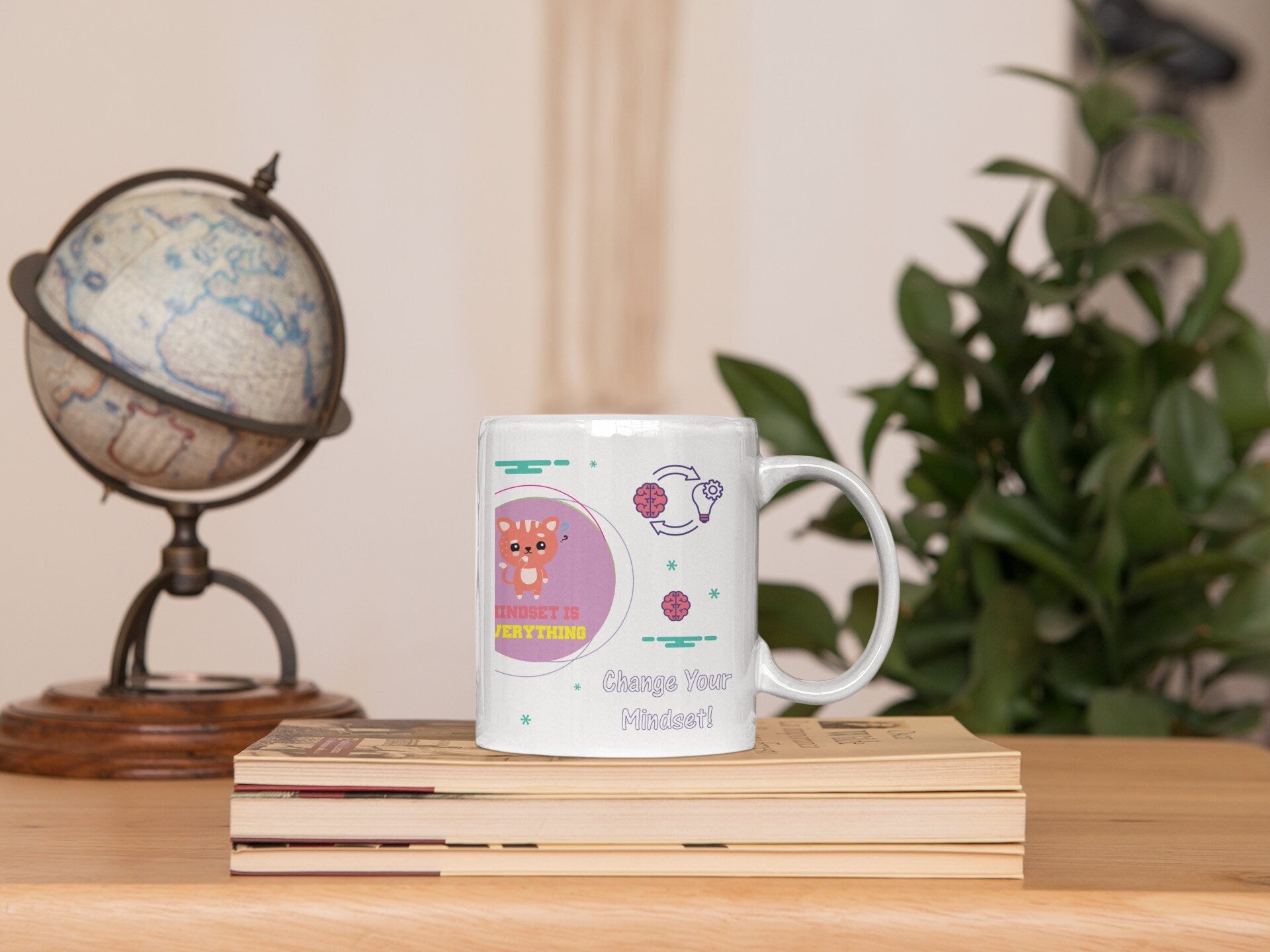 Mug Morning MINDSET Self Care Motivational Affirmation Wellbeing  Mental Health Mindset Law of Attraction Manifest ceramic mug