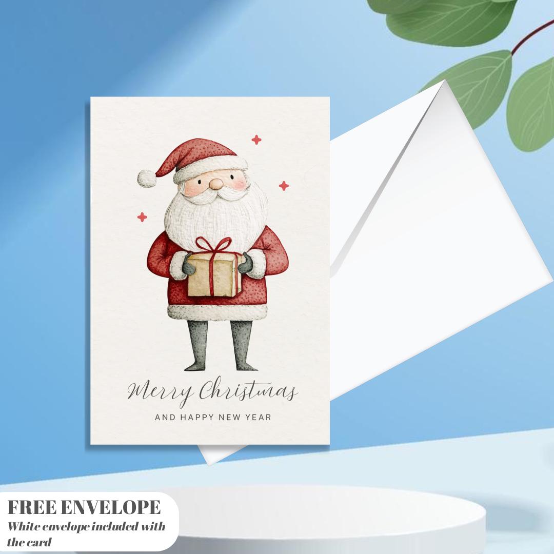 Christmas Card | Marry Xmas greeting Card | santa gift Card | Personalised Card name and age | For both of you | Santa Christmas card