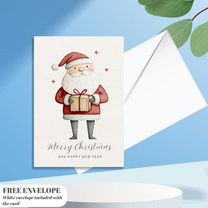 Christmas Card | Marry Xmas greeting Card | santa gift Card | Personalised Card name and age | For both of you | Santa Christmas card