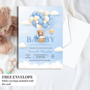 Gender Neutral Bear Baby Shower Invitation, We Can Bearly Wait Baby Shower Invite, Brown Boho Bear Baby Shower Pack of 10/20/30