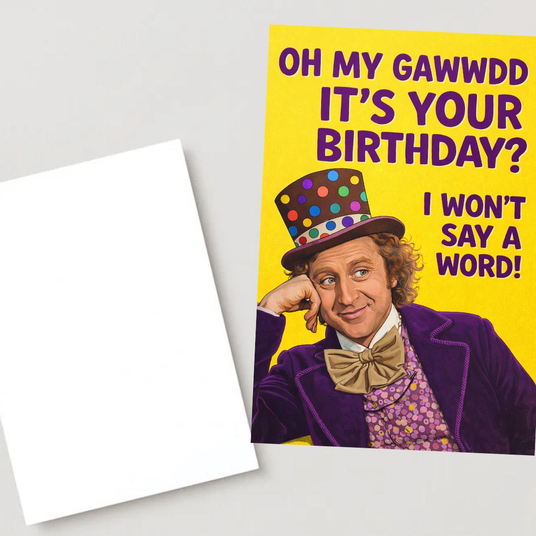 Funny Birthday Card | Sarcastic Birthday Gift | Humorous Birthday Print | Wizard Party Hat Illustration | Cheeky Birthday Decor