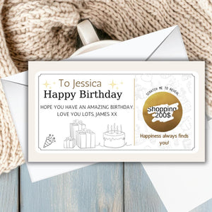 Personalised Birthday Scratch Card – Special Reveal Voucher for 30th, 40th, 50th, 60th, 70th, 80th Birthday