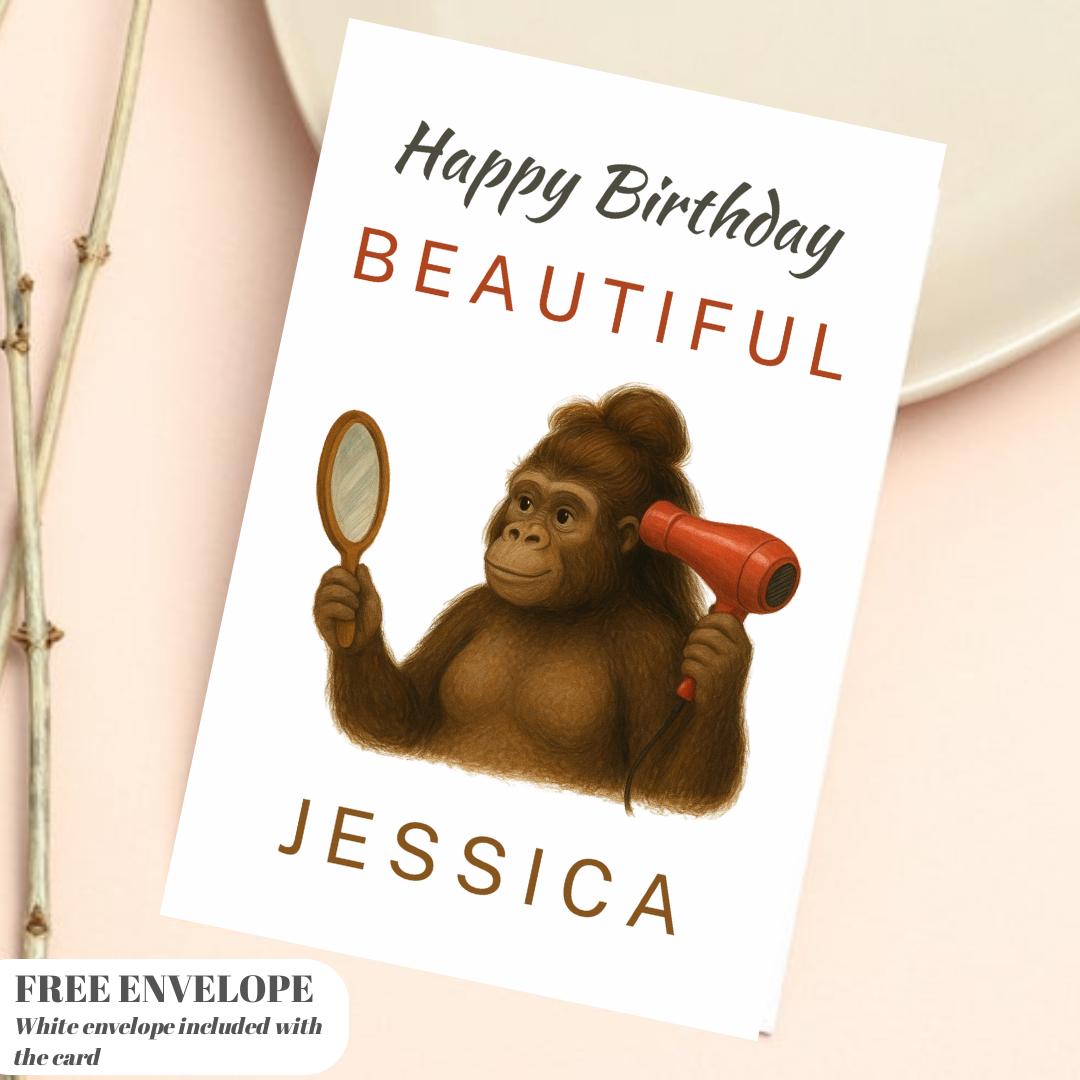 Birthday Card - Funny Personalised Greeting Card | Custom Name Card for your friends, niece, auntie, sister, grandma
