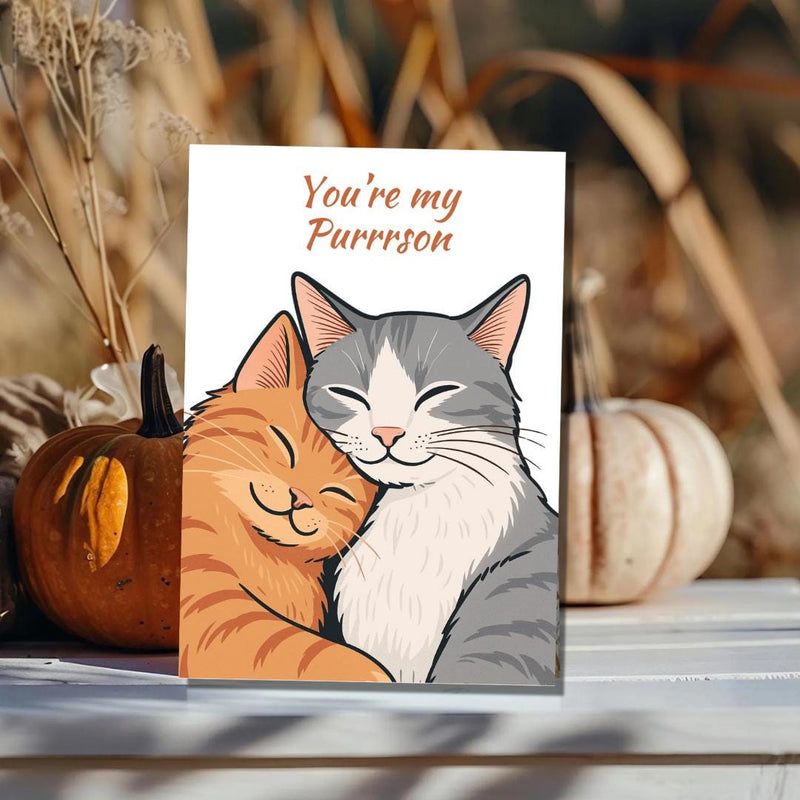 Cats Anniversary Card - Heartfelt Love Birthday Card Pure Love card cats lovers for him and her
