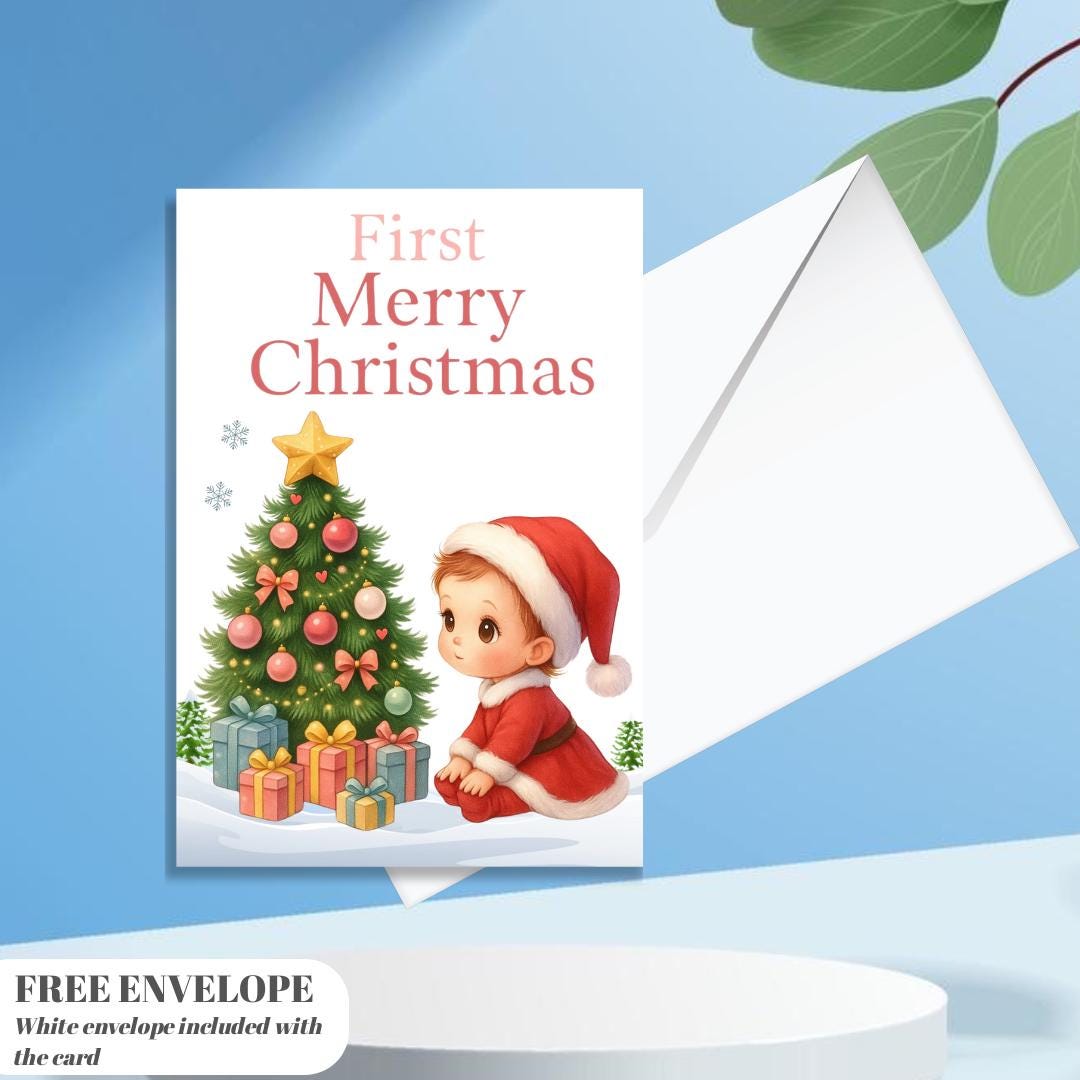 First Christmas Card for niece | Marry Xmas Card | Sheep Card | Personalised Card | For both of you | Santa card