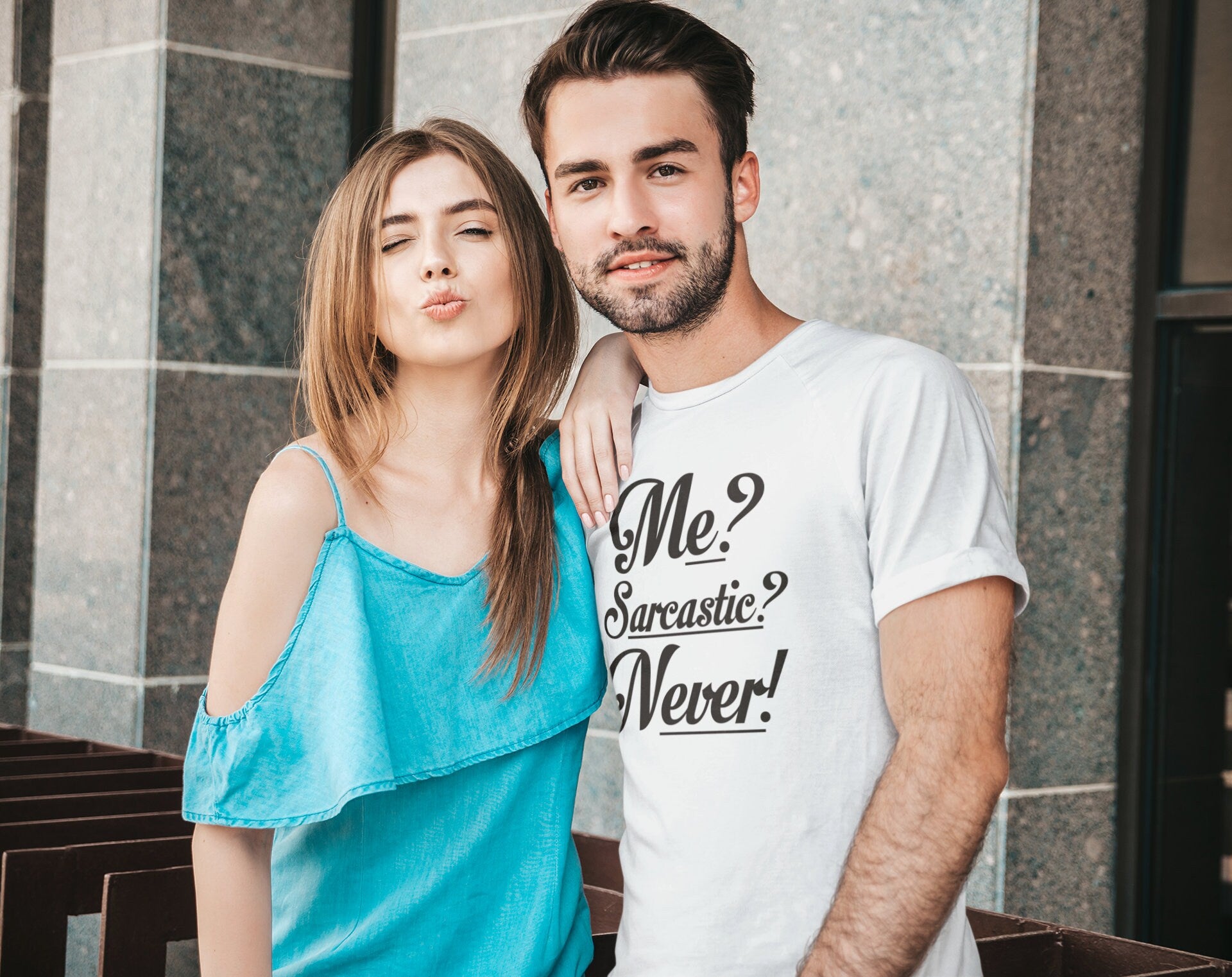 Sarcastic Never Graphic Tee - Fitted Cotton Crewneck Shirt